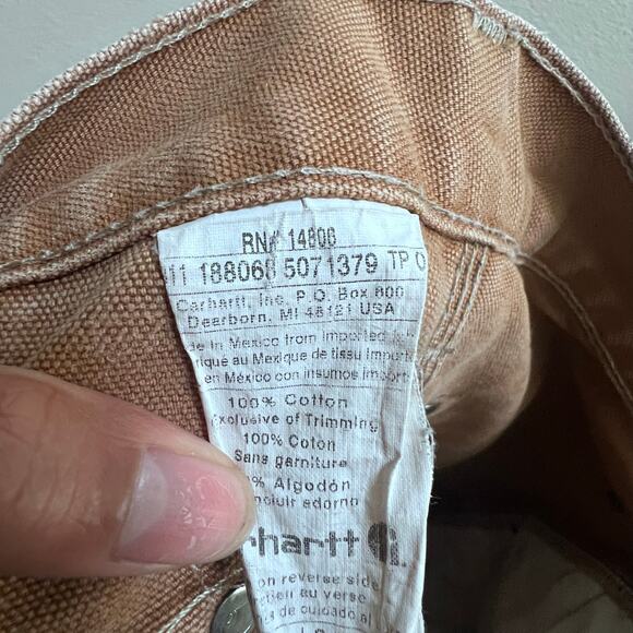 Carhartt B01 BRN Double Knee Canvas Work Pants Dungaree Fit 34x36 - Picture 7 of 7